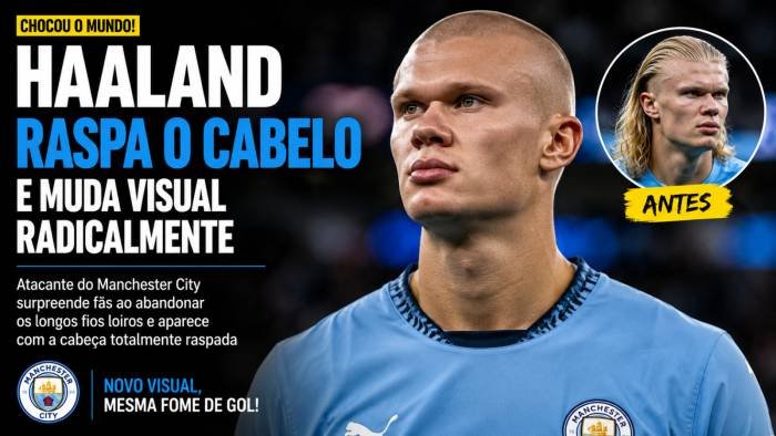 Haaland abandona cabelo longo e surpreende fãs antes da nova temporada