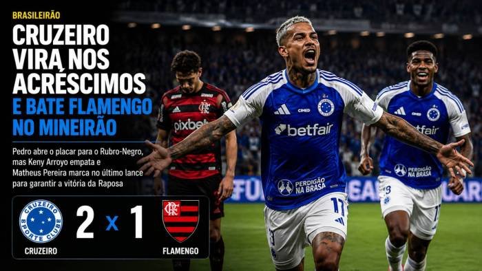 Cruzeiro vira nos acréscimos e impede Flamengo de assumir a liderança do Brasileirão