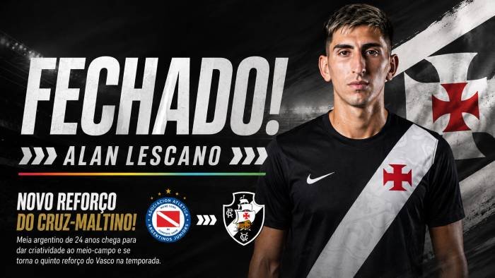 É DO VASCO! Alan Lescano é o novo reforço do Cruz-Maltino